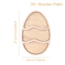 Wooden Easter Double Wavy Egg Rabbit Tray Happy Easter Party Decorations For Home 2025 Kids Favors Egg Bunny Pallet Snack Holder