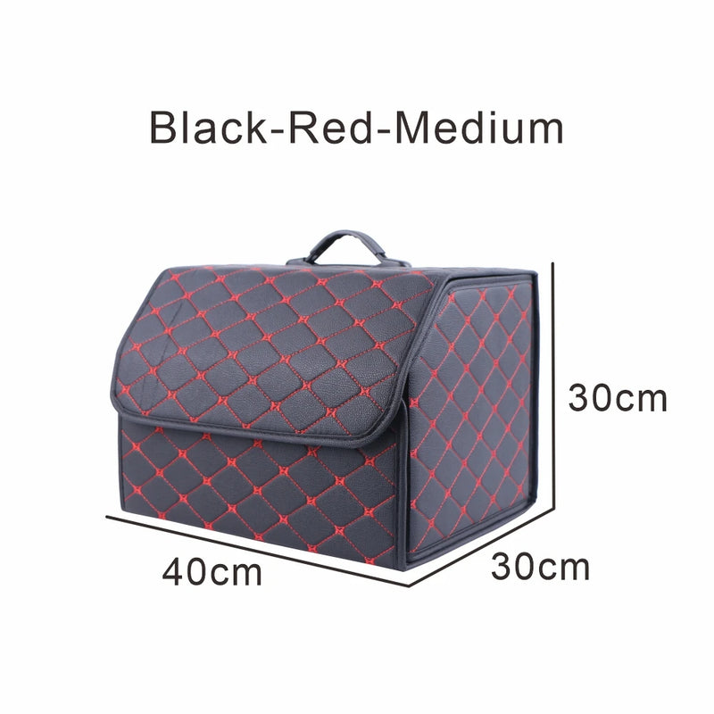 Car Trunk Organizer Box 40cm Auto Multiuse Tools Storage Bag Stowing Tidying Leather Folding For Emergency Storage Box