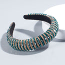 Full Crystal Luxury Hair Accessories Hairbands Sparkly Padded Rhinestones Headbands Headdress Black White Pink Women Headband