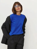 Wolfeel Women's Spring Autumn 100% Cotton T-shirt Bottoming Basic Solid Lady Long Sleeve Loose Tops Shirts Oversized T Shirt