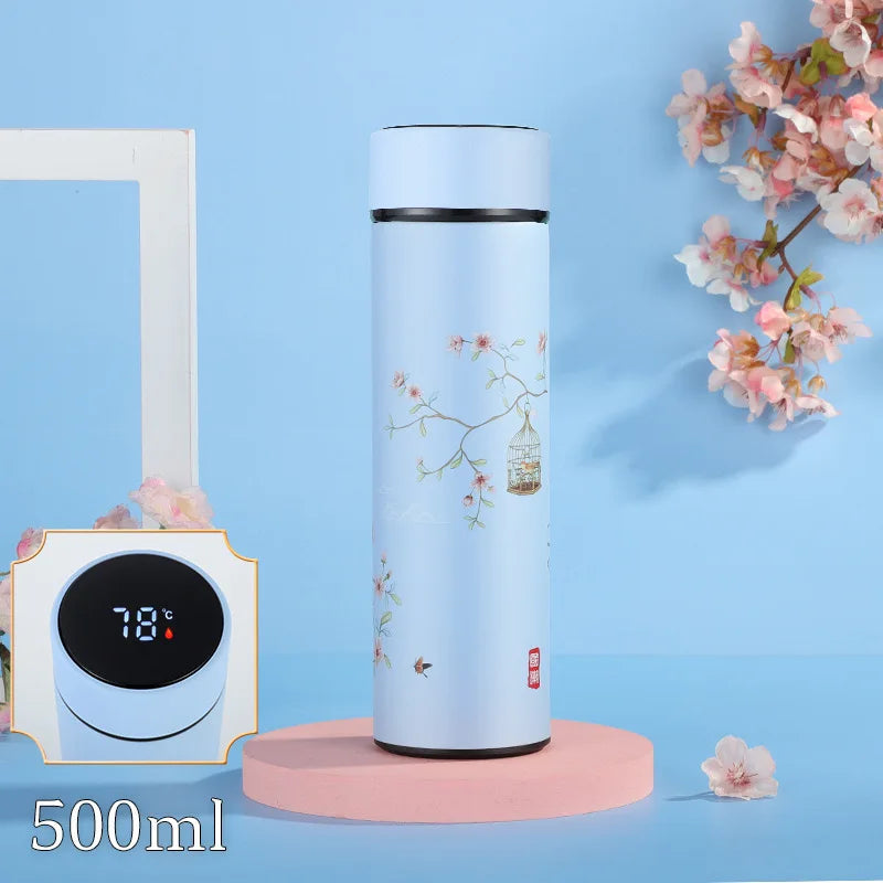 500ML Chinese Thermo Bottle Cup Digital Thermal Bottle Temperature Display Heat Hold Vacuum Flask Thermos for Tea Coffee Mug