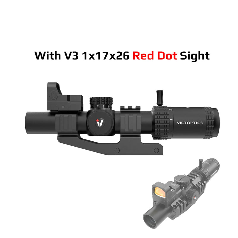 VictOptics S6 1-6x24i Riflescope | Fiber Reticle WithUltra Bright Dot | 6X Zoom & True 1x | 6Level Red Illum | Long Eye Relief