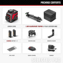 YEVOLT YVGLL4XS12 Series Green Laser Level 3-Plane 12-Line Self-leveling 360 3D Horizontal & Vertical 3.6V 3Ah Power Tools