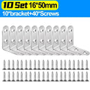 Stainless Steel Corner Bracket L Right Angle Connector Brackets Furniture Cabinet Fastener Corner Brace Shelf Support with Screw