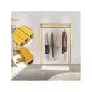 Retail Gold Clothing Racks for Boutique with Wood Shelf Heavy Duty Commercial Garment Clothes Rack Standing Hanging Rack