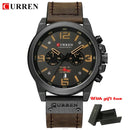 CURREN Top Luxury Brand Men's Military Waterproof Leather Sport Quartz Watches Chronograph Date Fashion Casual Men's Clock 8314