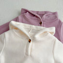 Infant Baby Girls Jumpsuit Long Sleeved Solid Color Hooded Toddler Baby Girl Romper Autumn Spring Baby Girl Clothing