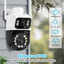 New 8MP 4K PTZ Wifi Camera Dual Lens with Dual Screen Ai Human Detect Auto Tracking Outdoor Surveillance Camera iCSee
