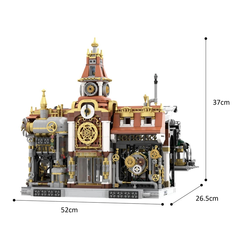 Creative Expert Modular Buildings MOC 85007 Steampunk Railway Station Model 2788PCS Building Blocks Brick Puzzle Toys Kids Gift