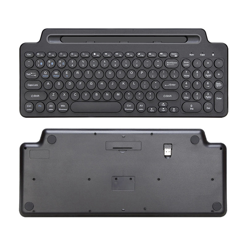 2.4G Wireless Bluetooth Keyboard with Number Touchpad Mouse Phone Card Slot Numeric Keypad for Android IOS Desktop Laptop PC