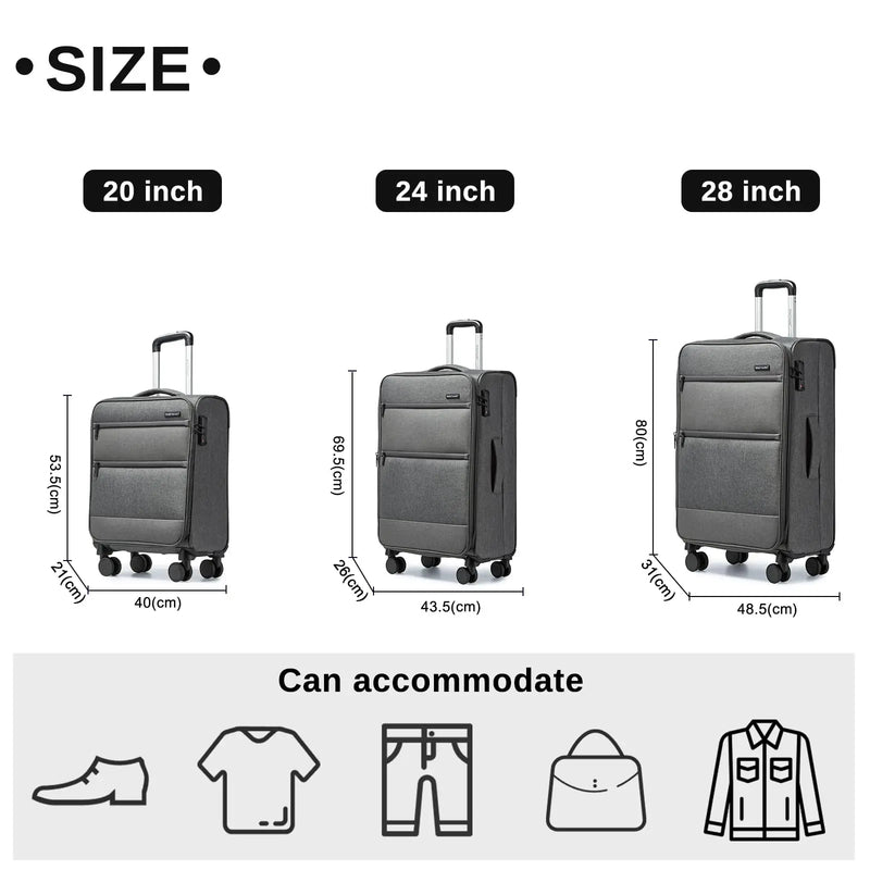 British Traveller Suitcase Lightweight Durable Check in Hold Luggage with TSA Lock and 4 Spinner Wheels