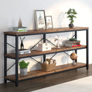 Tribesigns 3-Tier Console Table, 70.9" Sofa Table Long Narrow Entryway with Metal Frame