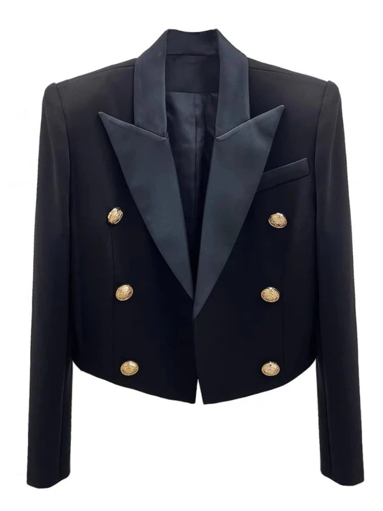 Fashion Simple Casual Long Sleeve Female Jackets Suit Collar Blazers Short Tops 2023 Autumn Korean Chic Elegant Women Coats