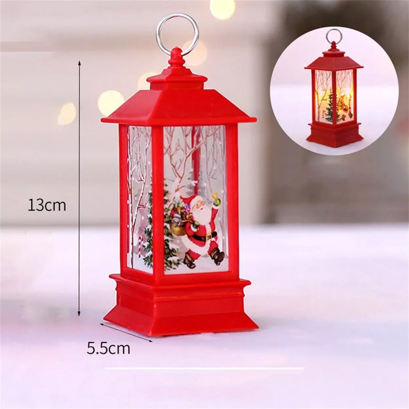 Lantern Led Candles Santa Deer Snowman Lamp Decor for Christmas Birthday Gift