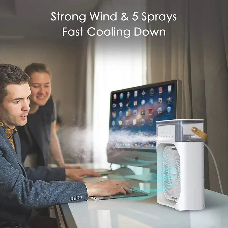 Humidifier Cooler Fan 3 Gear Air Conditioner Cooler Portable USB Chargeable Desktop Spray Fans For Office Dormitory Room Cooling