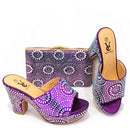 Neuestes Design Afrikanische Hochzeit Italienische Schuh- und Taschensets mit Applikationen verziert Nigerianische Hochzeitsschuhe für Damen Hochwertige Pumps