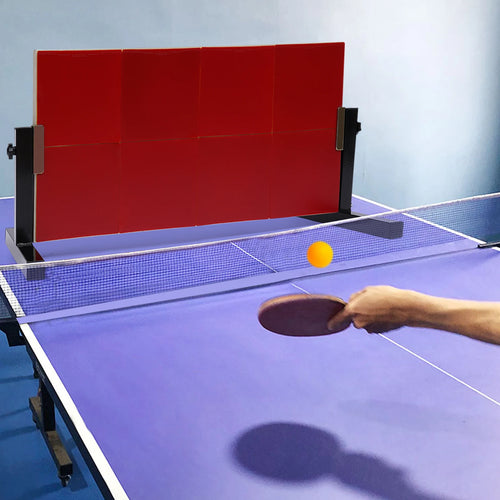 Table Tennis Rebound Board Rebounder with 8 Red Rubbers Pingpong Return Board Self Training Equipment  360° Angle Adjustment