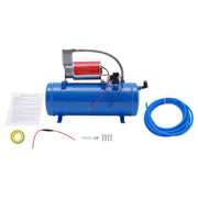 Luftkompressor DC 12V 150psi Luftkompressorsystem mit universellem 6 L Tank-Zugluftklaxon-Kit Drucklufthorn-Kit