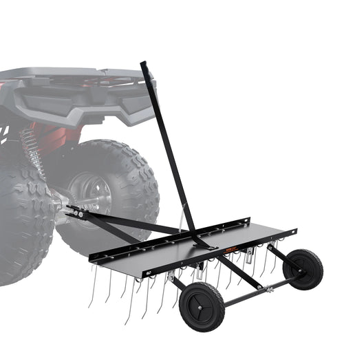 SucceBuyTow Behind Dethatcher 48inTow Dethatcher with 24Spring Steel Tines Lawn Dethatcher Rake for ATV or Mower Tow Behind Lawn