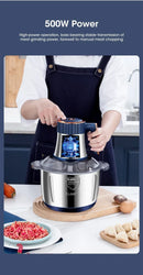 Multifunctional Kitchen Electric Chopper 5L EU Large Capacity Stainless Steel Meat Grinder Food Processing Machine