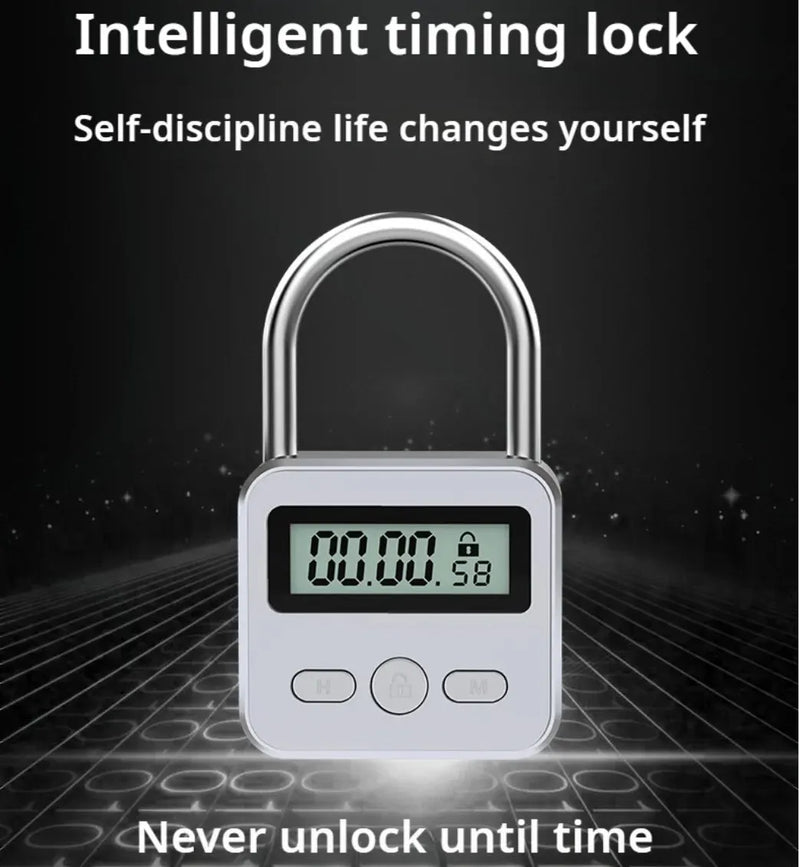 Timer Padlock LCD HD Display Add Backlight Zinc Alloy 99 Hours Max Timing Super Long Standby Anti-addiction Electronic Lock