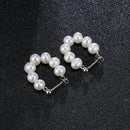 5-6mm Natural Freshwater Pearls Flat Round Shape Earrings 925 Sterling Silver Fashion Trendy Style Jewelry Gifts for Women