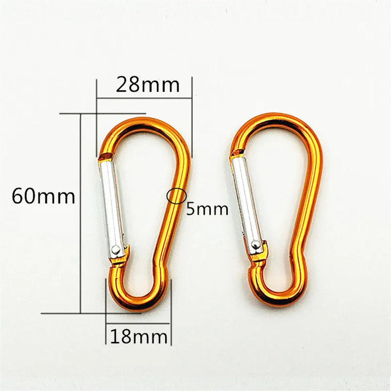 Color Carabiners， Aluminum Alloy Carabiner， Spring Snap Clip， Hooks Keychain Climbing Carabiner for Keys ，Camping Tools