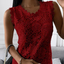 Summer Elegant Floral Lace Vest Fashion Lady&
