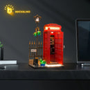 Brick Bling LED light model 21347 is suitable for Red London Telephone Box block gifts (only including lighting accessories)