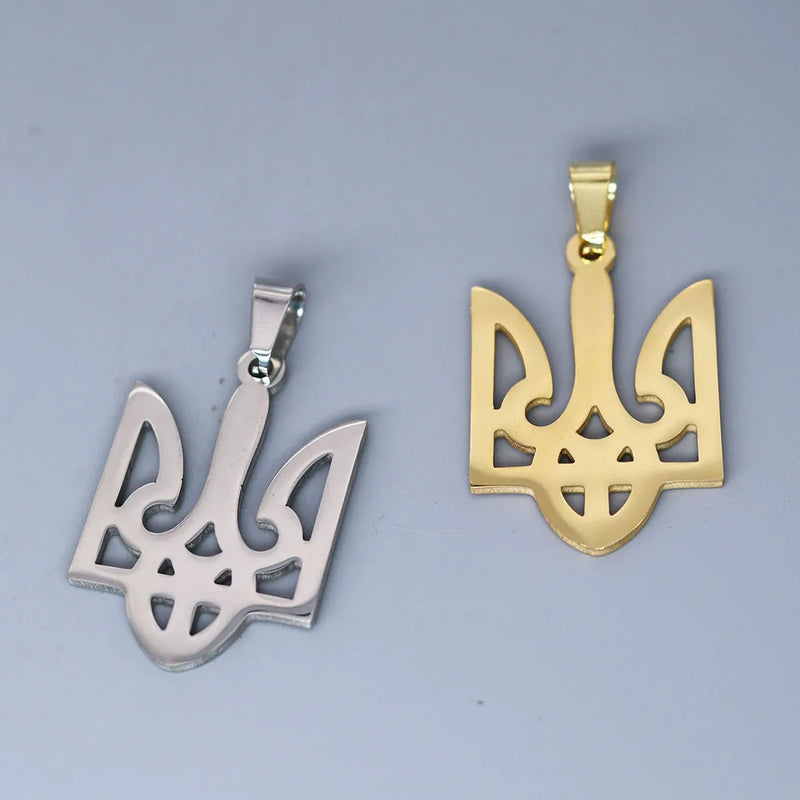 3pcs Stainless Steel Tryzub Ukraine Pendant National Symbols Of Ukraine Tridents Charms DIY Craft Earrings Jewelry Accessories