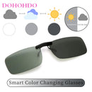 DOHOHDO 2023 Neue randlose polarisierte Clip-On-Sonnenbrille für Damen und Herren Sport Photochrome Gläser Blendschutz-Sonnenbrille Nachtsicht