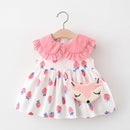 Melario Children's Clothing Baby Girl Clothes Summer Party Clothing for Girls Dress Cherry Dot Princess Dresses Bow Hat Outfits