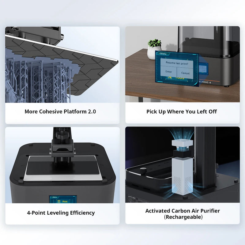 ANYCUBIC Photon Mono 4 AE Version LCD UV Resin 3D Printer High-Speed 3D Printing 7" 10K high-definition screen 153×87×165mm