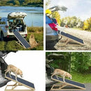 Solid Wooden Pet Ramp Car Dog Ladder, Height Adjustable with Non-slip Carpet Safety Pets Ladder, Wooden Dog Ramp Ladder
