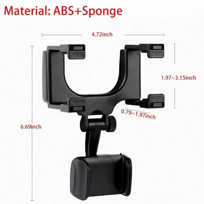 360 Car Phone Holder Rearview Mirror Mount Bracket Navigation GPS Mobile Stand Clip Foldable Adjustable Car Cell Phone Support