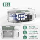 Alpicool NL15 15L Portable Car Refrigerator 12 Volt Mini Fridge Freezer 12/24V DC 100-240V AC Cooler Ice Box for Truck Camping