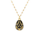 Greatera Colorful Enamel Easter Egg Pendant Necklaces for Women Guilloche Locket Egg Gold Plated Chain Necklaces Party Jewelry