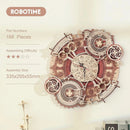 Robotime Wanduhr 3D-Holzpuzzle Holz-Set Mechanische Bausätze Holz-Puzzlespiel Kindergeschenk Bestes Weihnachtsgeschenk