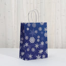 6Pcs Blue Christmas Theme Paper Gift Packing Bags Snowflake Snowman Shopping Bag for 2025 Xmas Navidad Christmas Party Deocr