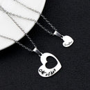 2PCS Gift for Mom Hollow Love Pendant Necklace Family Stainless Steel Accessories Mother Day Set Thanksgiving Jewelry 'Daughter'
