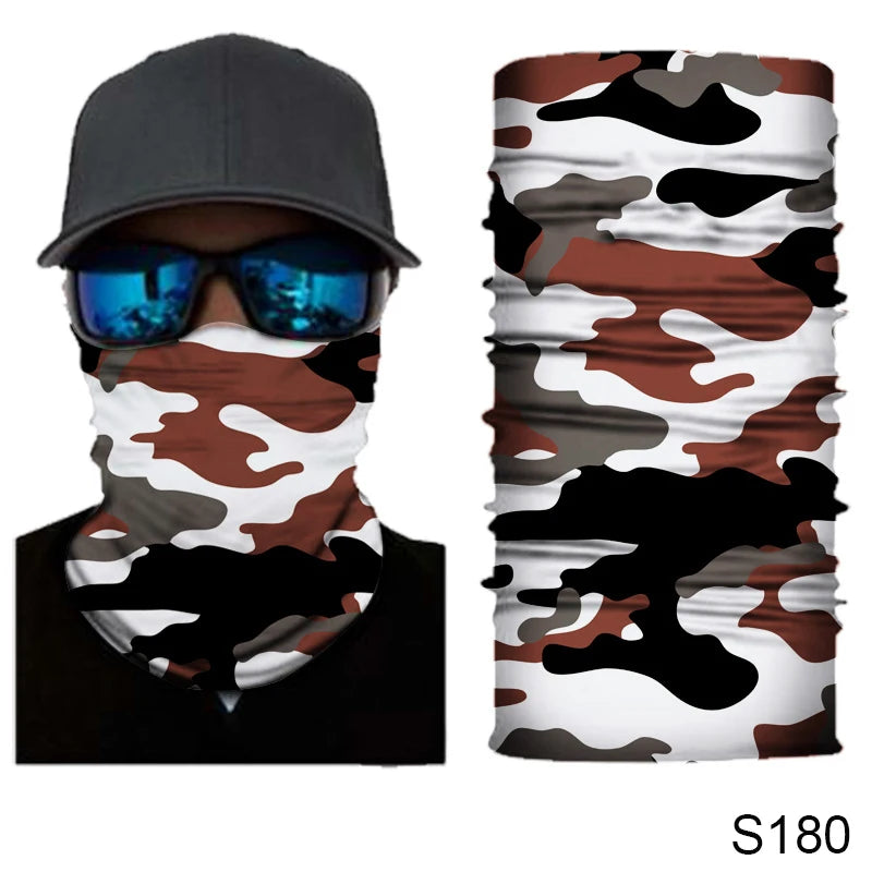 Camouflage Cycling Face Mask Scarf Neck Gaiter Men Seamless Bandana Women Headband Balaclava Tube Face Shield