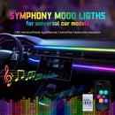 Auto-LED-Ambientebeleuchtung USB 64 Farben Acrylstreifen 110cm Vollfarben RGB Auto Innenraum Versteckte App Fernbedienung Atmosphäre Lampe