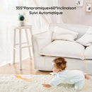 BOIFUN 2K 5" Baby Monitor Camera, Colorful Night Lights, 360° Rotation with Phone App, Motion Monitoring, Automatic Tracking
