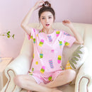 Hot sale Summer Shorts Pajama Sets for Women Short Sleeve Sleepwear Cute Girls Cartoon Pyjama Homewear Pijama Mujer Home Clothes