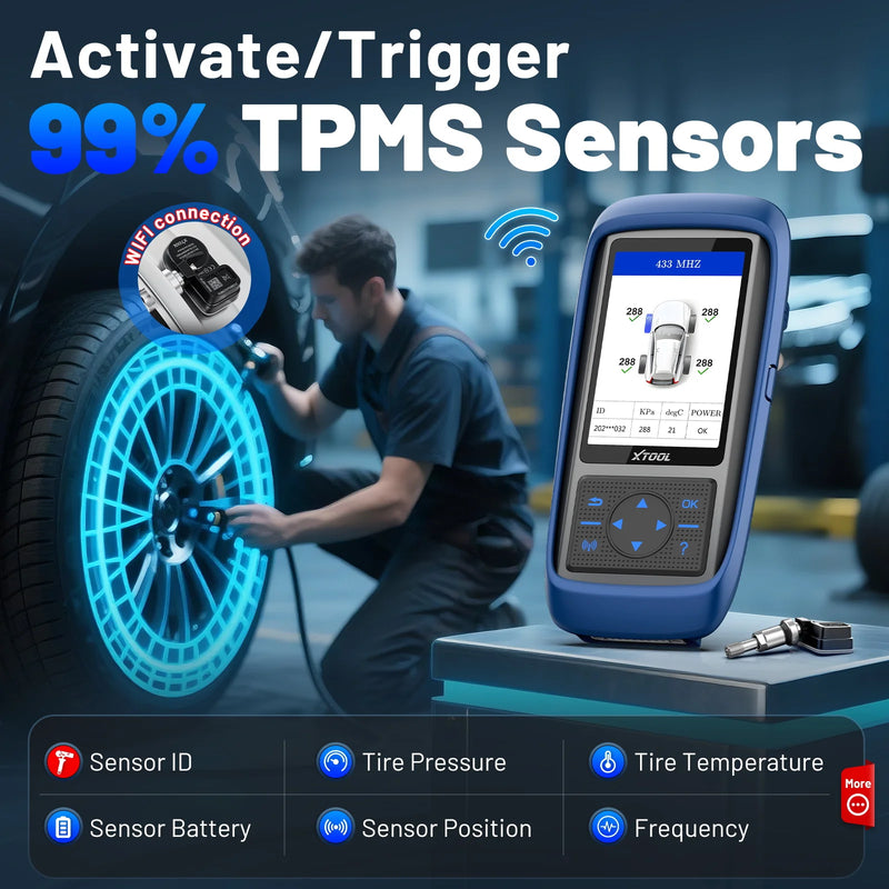 XTOOL TP150 WIFI TPMS Programming Diagnostic Tool Activate All Sensor Work On 315 433MHz Tire Pressure Monitor Read Clear DTCs