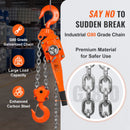 SucceBuy Manual Lever Chain Hoist G80 Galvanized Carbon Steel with Double-Pawl Brake Auto Chain Leading & 360° Rotation Hook