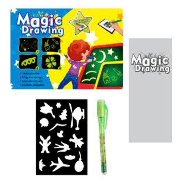 A3 A4 A5 Magic Luminous Drawing Board Draw With Light-Fun Sketchpad Board Fluorescent Pen Russian English Light Up Draw Toys