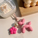 The Koonsian | Faceted Flower-Embedded Acrylic Balloon Dog Keychain