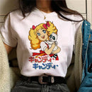 Candy Candy Kawaii T-shirt Casual Round Neck Short Sleeved Women's Fashionable Loose Short Sleeved Trendy Women's Clothing Tops