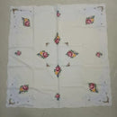 Handmade Rose flower Cross stitch cotton white table cover cloth towel Christmas tablecloth wedding party home New Year decor